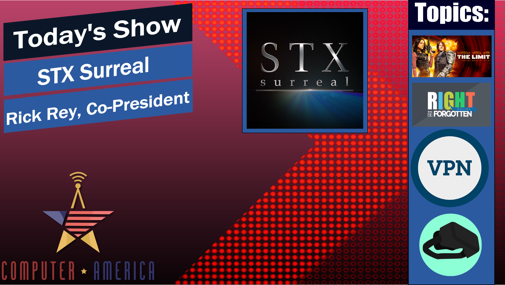 STX Surreal, The Limit: A Virtual Reality Film Interview, Free VPN Warning, Right To Be Forgotten