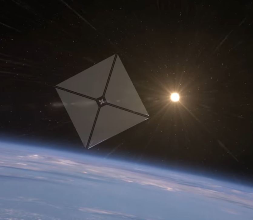 A diamond shaped object in space  Description automatically generated